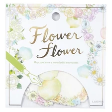 Mind Wave Washi Flowers Foil Stamping Write-On Flake Stickers/White