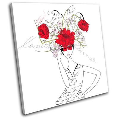 Swirls Vector Floral Fashion SINGLE Leinwand Wand Kunst Bild drucken