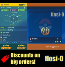 6IV Shiny Bramblin Pokemon Scarlet and Violet