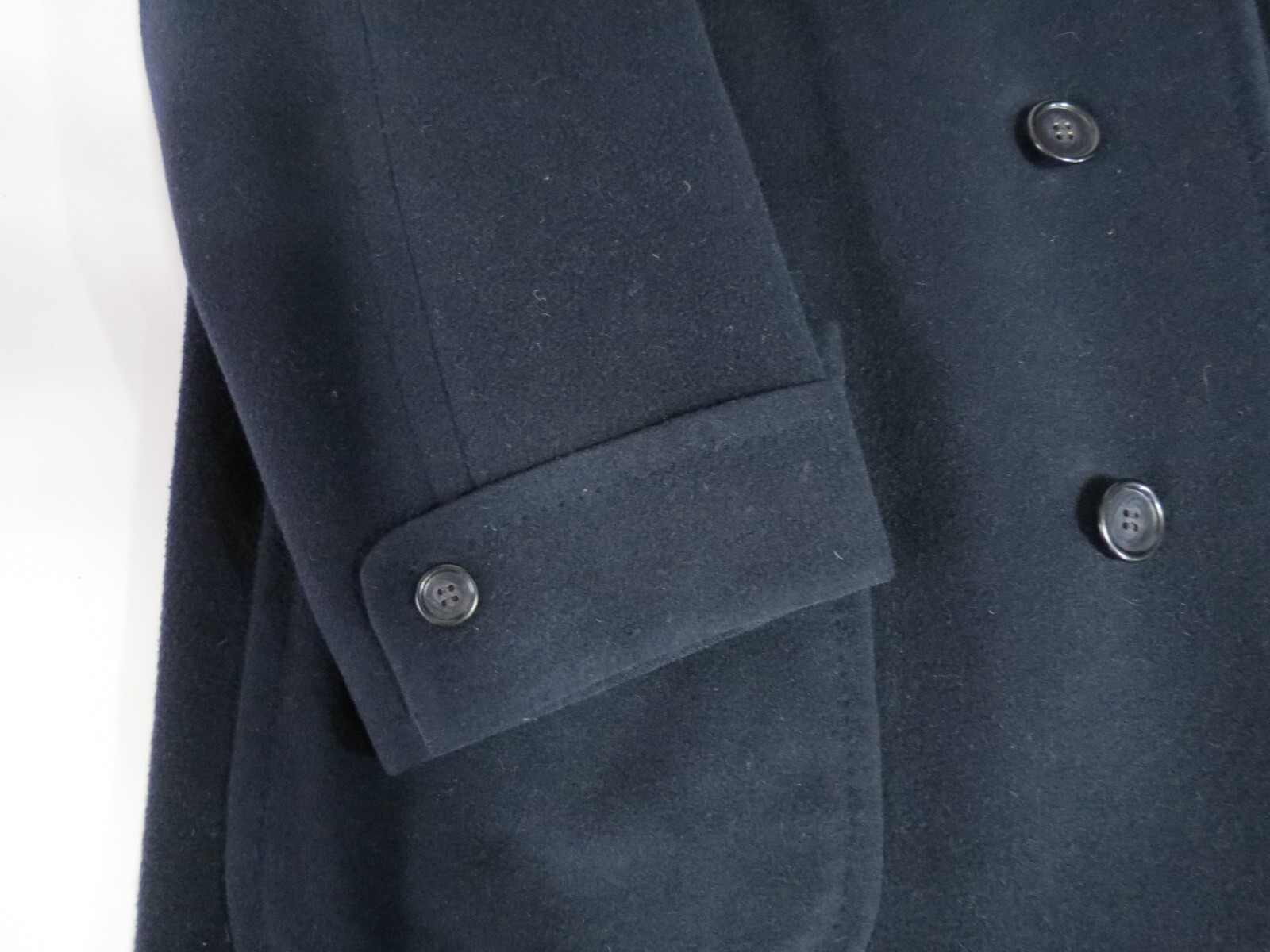 Rare VTG Union made Hart Schaffner & Marx Vicuna blend navy blue Overcoat 44 R image 10