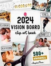 2024 Vision Board Clip Art Boo - VERY GOOD