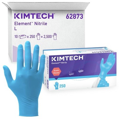 Ansell 62873 Kimtech Element Nitrile Exam Gloves - Large, Blue (2500/CT) New