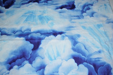 ROBERT KAUFMAN Premium Cotton Fabric Clouds Sky Blues White 1 yd