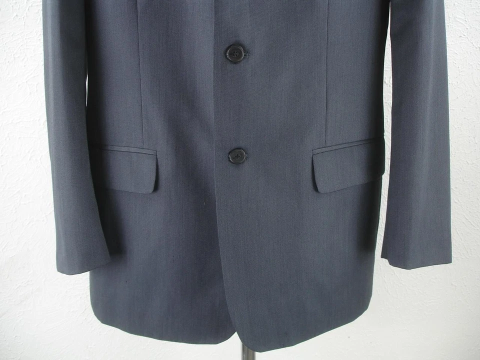 Pantalones de traje para hombre 44L Geoffrey Beene gris azul marino tweed 2 piezas 34 X 33 3 botones Foto 4 de 4