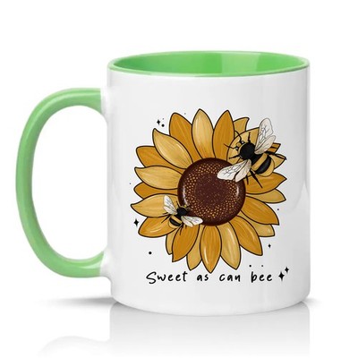 Sweet As Can Bee Unisex 11 Unzen Keramiktasse Sonnenblume Biene Geschenk für Sie & Ihn
