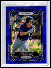 2024 Panini Prizm #198 Cole Carrigg Blue Ice Prizms