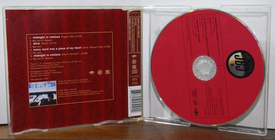 Maxi - CD _ JBJ Records - Midnight in chelsea - Jon Bon Jovi - Zustand EX (1146) - Bild 3 von 4