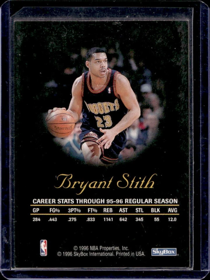 1996-97 Skybox Bryant Stith Autographics Blue Ink #NNO Nuggets - Image 2 of 2
