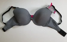 Maidenform T-Shirt Bra 34DD Black & White Stripe 2 Hook Adj Straps NWT
