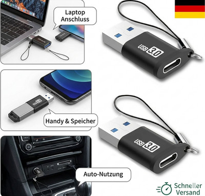USB C auf USB Adapter 4 Stück, Typ C auf USB 3.0 Adapter,Thunderbolt 3 auf USB B