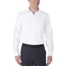 Men's Calvin Klein Non-Iron Button Down Solid Dress Shirt Classic Fit , White