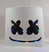 Marshmello DJ Helmet Mask LED Light Up White Adult Electronic Cosplay Costume