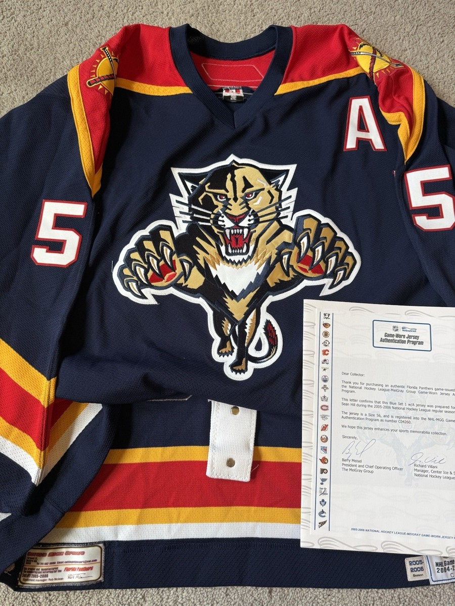 Reebok Game Issued Sean Hill Florida Panthers Leaping Cat NHL