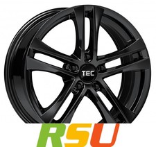 4x TEC Speedwheels AS4 black glossy 7x16" ET38 LK5 112 ML 72.5 Alufelgen 16 Zoll