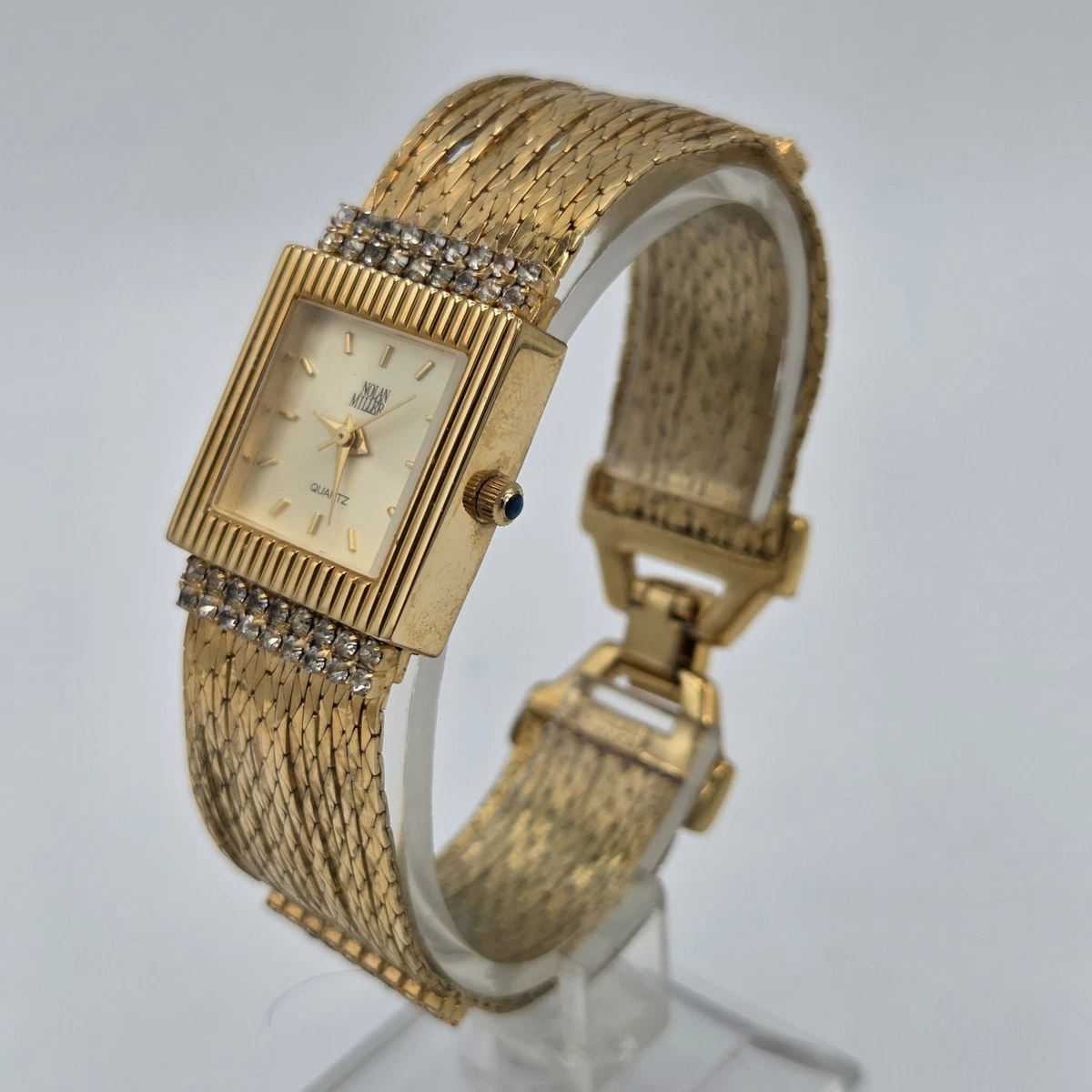 Vintage Nolan Miller crystal gold-tone watch. Liquid Gold  main image 2