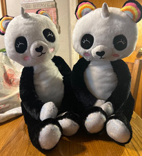2- 21 inches tall- Black and White Stuffed Panda Bears