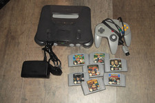 NINTENDO 64 N64 CONSOLE + WIRES + CONTROLLER + * FREE GAME *