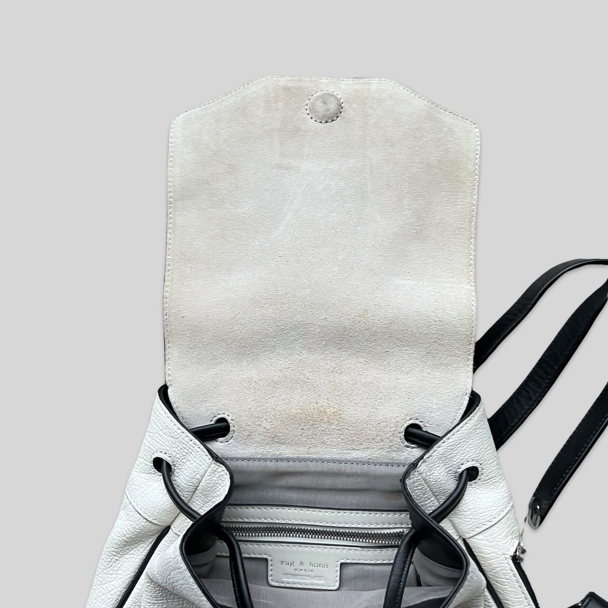 rag & bone Pilot Drawstring Backpack - Grey Leather Rag & Bone Leather Backpack - Black Backpacks, Handbags  main image 4