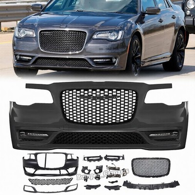 For 2015-2023 Chrysler 300C 300 C SRT8 SRT 8 SRT-8 Front Bumper Cover Set W/ LED