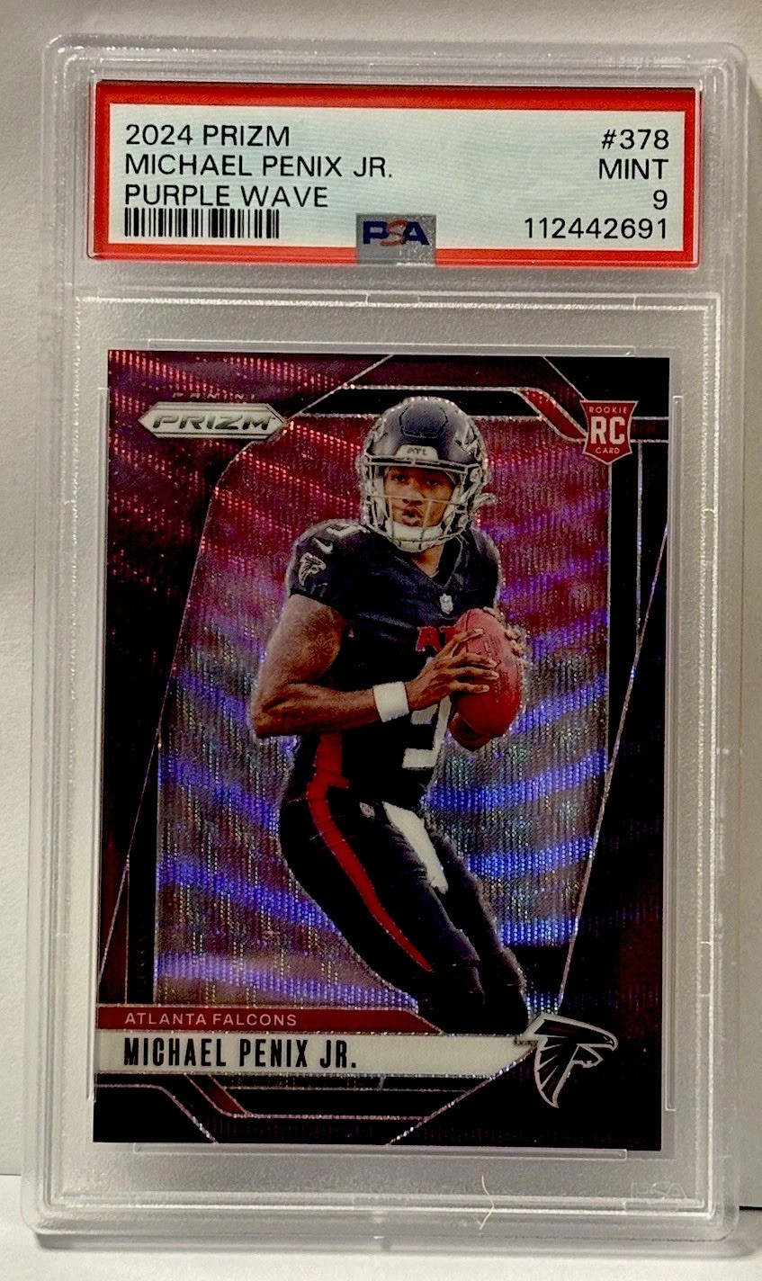 2024 Panini Prizm Michael Penix Jr. #378 Purple Wave Prizm (RC) /99 PSA 9