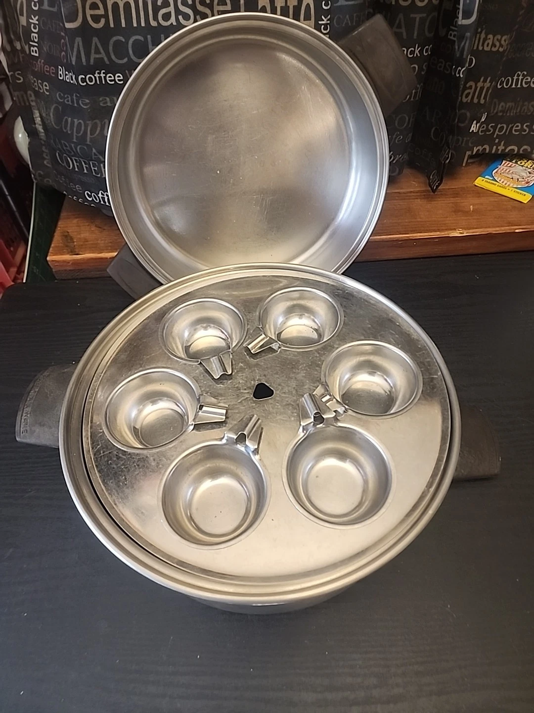 Ekco Prudential Ware 6 Egg Poacher Rack Dome Lid 6 QT USA
