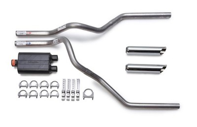 2002-2003 Dodge Ram Dual Exhaust Kit Flowmaster Super 44 Muffler Chrome Tips