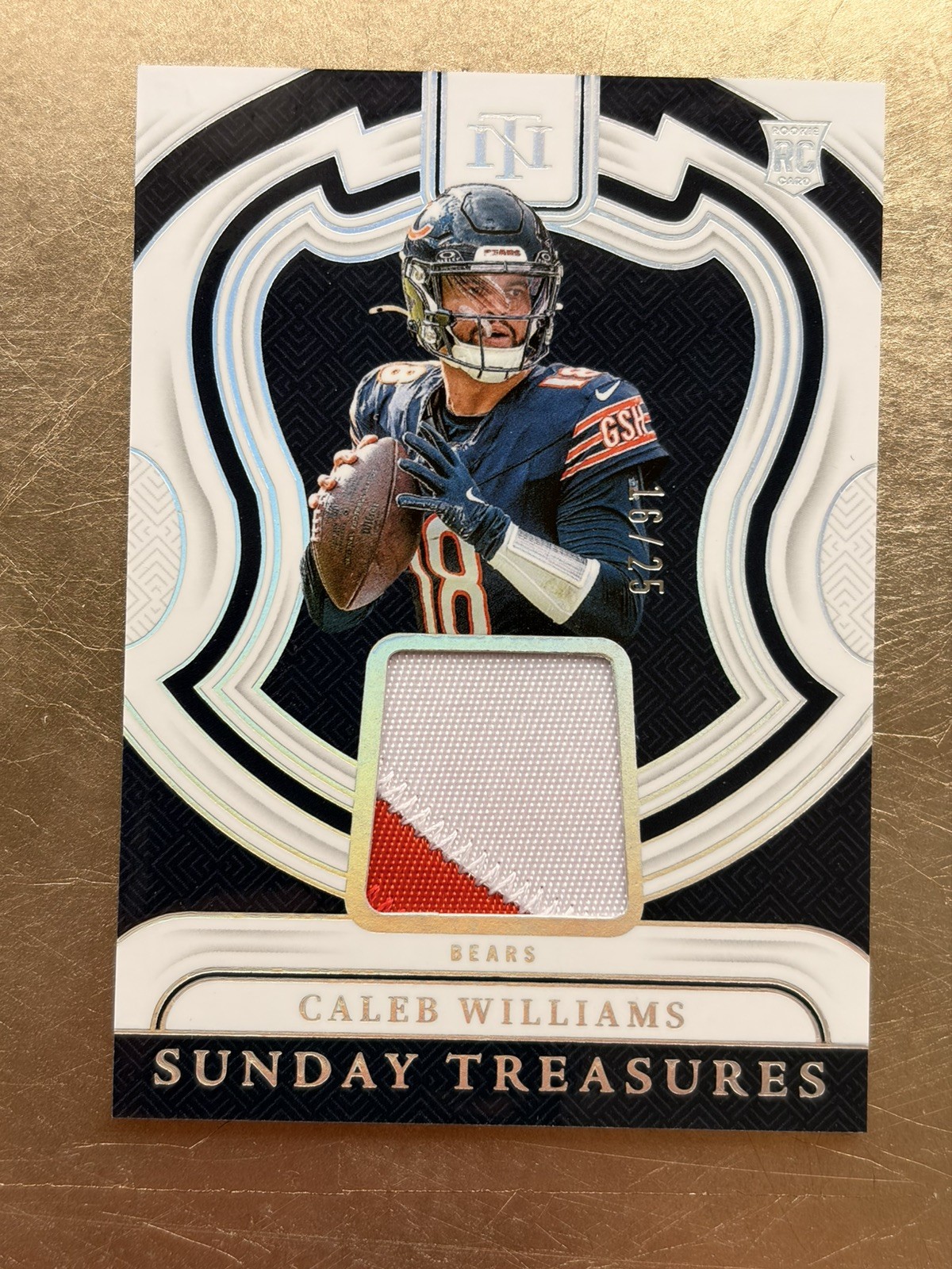 Caleb Williams Panini National Treasures Sunday Treasures Relics #CWS Base