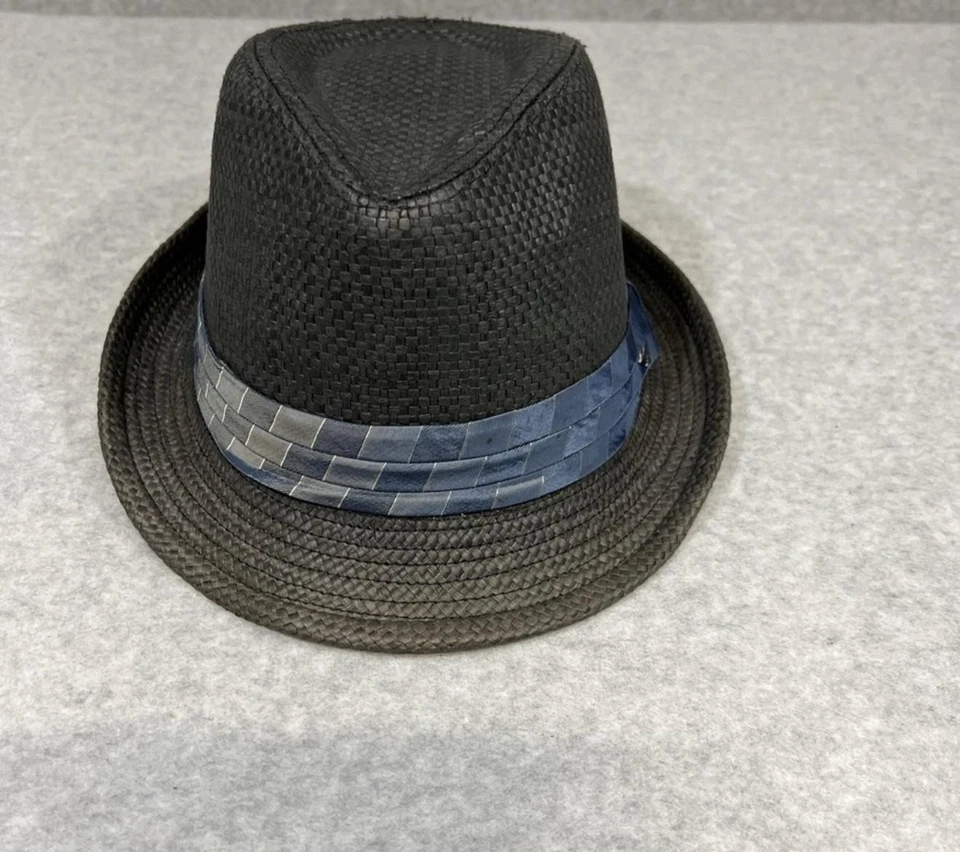 Peter Grimm Hat Fedora Fitted Mens Black Woven Braid Lined Trilby - Image 2 of 4