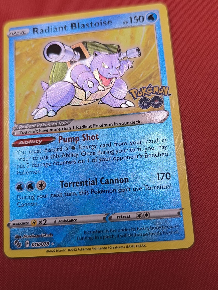 Radiant Blastoise 018/078 Pokémon GO Ultra Rare Holo Shiny Pokemon