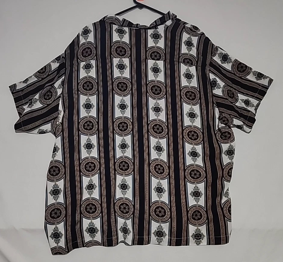 Casa Moda Couture Men’s 4XL Short Sleeve Shirt Medium Baroque Gold Black White - Image 3 of 4