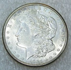 1921 S Morgan Silver Dollar AU/BU Frosty Bright Luster in saflip #S264