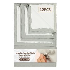 Silver Polishing Cloths 3 Pack Large Jewelry Cleaning Shine 10x12 Gray