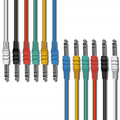 1/4-inch TRS (Stereo) Multi-Color Balanced Patch Cables (6 Pack)
