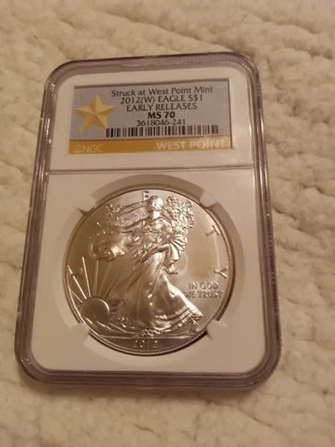 2012-W American Silver Eagle ASE $1 NGC MS70 Early Release Struck at West Point