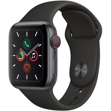 Apple Watch Series 5 44mm GPS/LTE Space Gray Case Black Band MWW12LL/A