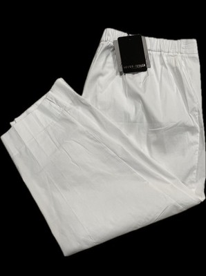 PERSONA BY MARINA RINALDI  RENZO  WHITE CROPPED PANTS COTTON BLEND SIZE 22 NWT