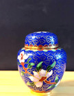 Vintage Cloisonne Enamel & brass Floral  Ginger Jar W/ Lid  2 1/2" TALL Ex.Cond. — photo 2