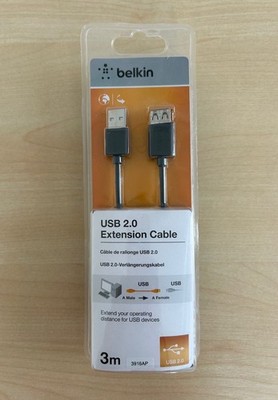 Belkin USB 2.0 Verlängerungskabel 3m Computer schwarz - neu OVP