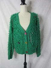 Christmas Tree Cardigan Sweater 33 Degrees Loopy Ornaments Green Size XL NWT