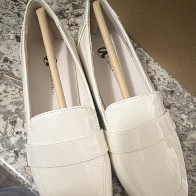 Ivory Women's Flat Slip On Square Toe Solid Flats US13 UK12 EU31 AU12