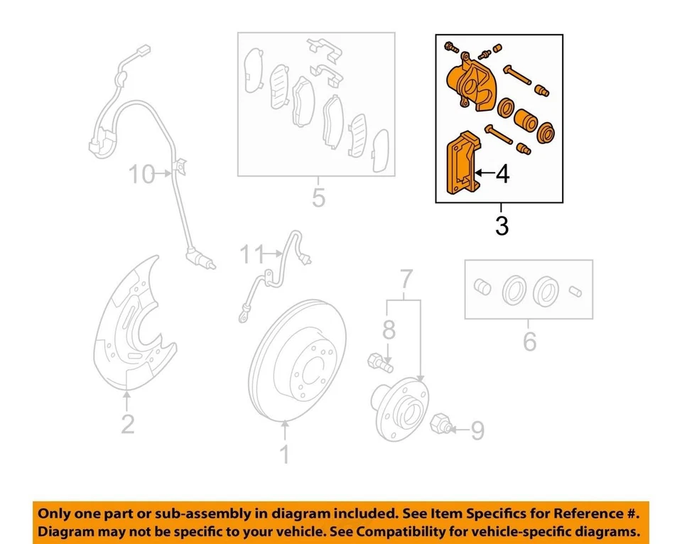 Pinza de freno delantera derecha 26292SC031 para Subaru LEGACY SW 2013 2014 2,5 L Foto 4 de 4