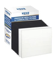 True HEPA Replacement Filter for Coway AP1512HH Air Purifier + 8 Carbon Filters