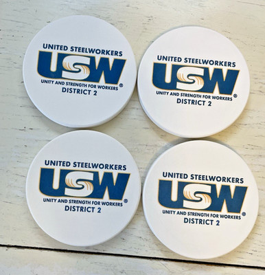 United Steel Workers Set Coasters Drink Lot 4 USW Union District 2
