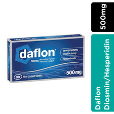 1x DAFLON 500mg Tablets 30 Plant-Based Flavonoid Supplement FREE SHIPPING