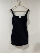 ZARA mini dress, black denim straps, size S, NWT