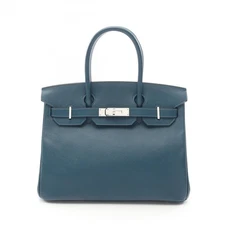 HERMES Birkin 30 Handbag Epsom leather Green Colvert Used Women A SHW