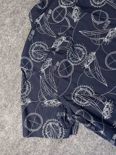 American Eagle AE Herren Segelboot Kurzarm Hemd mit Knopfleiste Navy Blau Größe L - Bild 20 von 20