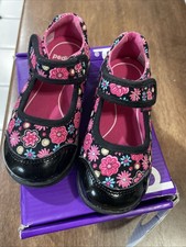 Pediped Shoes Little Girls' Becky Mary Jane Black Floral, Size 23 US 7 NIB