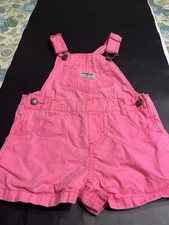 Oshkosh B gosh Pink Short Overalls Shortalls Baby Girl Sz 18M