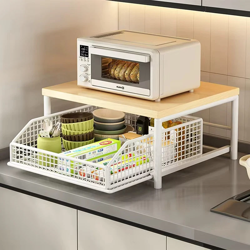 Kitchen Countertop Organizer – Multi-Use Shelf for Microwave, Spices, Coffee M